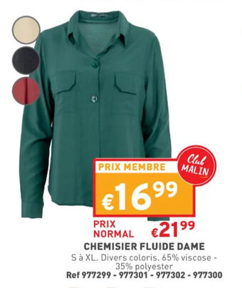 Chemisier fluide dame