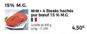 Thiriet 4 Steaks hachés pur bœuf offre