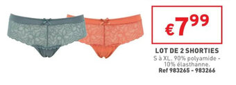 Trafic Lot de 2 shorties offre