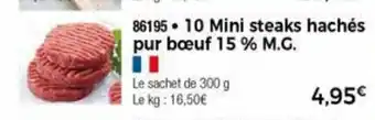 Thiriet 10 Mini steaks hachés pur bœuf offre