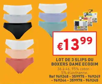 Trafic Lot de 3 slips ou boxes dame ecodim offre