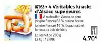 Thiriet 4 Véritables knacks d'alsace supérieures offre