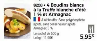 Thiriet 4 Boudins blancs à la truffe blanche d'été offre