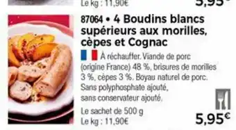 Thiriet 4 Boudins blancs supérieurs aux morilles offre