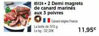 Thiriet 2 Demi magrets de canard marinés aux 3 poivres offre