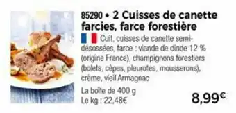 Thiriet 2 Cuisses de canette farcies, farce forestière offre