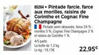 Thiriet Pintade farcie, farce aux morilles, raisins de offre
