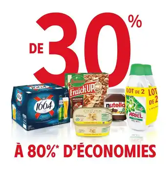 Intermarché BON PLAN SUR LES PROSUITS DE MARQUES 1664, ARIEL, NUTELLA, CARTE D'OR offre