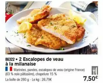 Thiriet 2 Escalopes de veau à la milanaise offre