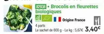 Thiriet Brocolis en fleurettes biologiques offre