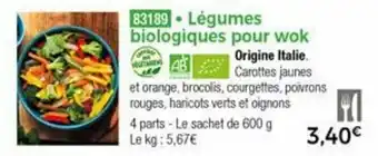 Thiriet Légumes biologiques pour wok offre