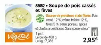 Thiriet Soupe de pois cassés et fèves offre