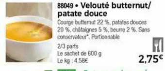 Thiriet Velouté butternut/patate douce offre