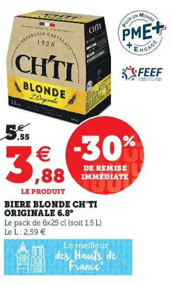 Super U Biere blonde ch'ti originale 6,8 offre