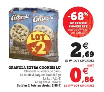 Super U LU granola extra cookies offre