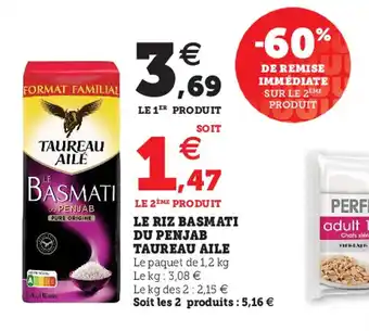 Super U TAUREAU AILE le riz basmati du penjab offre