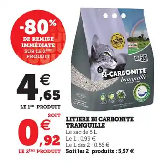 Super U TRANQUILLE litiere bi carbonite offre