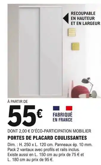 E.Leclerc Brico Portes de placard coulissantes offre