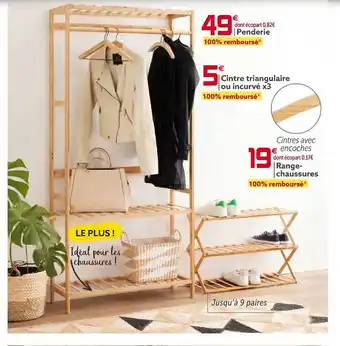 Gifi Penderie, cintre triangulaire ou incurvé x 3, range-chaussures offre