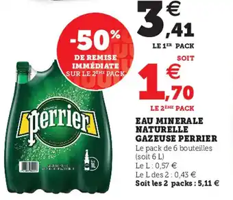 Super U PERRIER eau minerale naturelle gazeuse offre