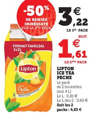 Super U LIPTON ice tea peche offre