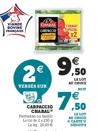 Super U CHARAL carpaccio offre