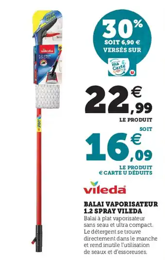 Super U Balai vaporisateur 1,2 spray vileda offre