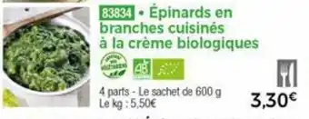 Thiriet Épinards En Branches Cuisinés offre