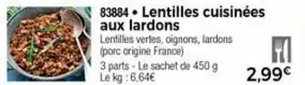 Lentilles Cuisinées Aux Lardons