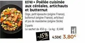 Thiriet Poêlée Cuisinée Aux Céréales Artichauts offre