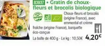 Thiriet Gratin De Choux-Fleurs Et Brocolis Biologique offre