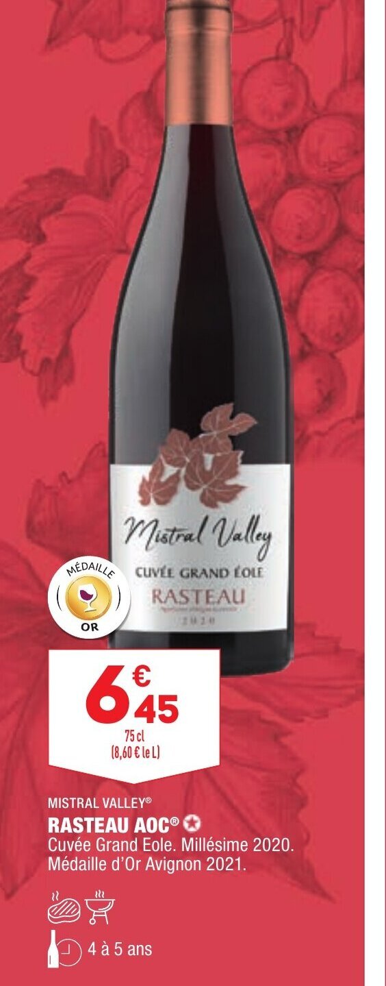 Promo Mistral Valley Rasteau AOC chez ALDI