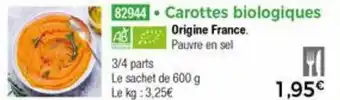 Thiriet Carottes Biologiques offre