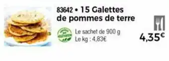 Thiriet 15 Galettes De Pommes De Terre offre