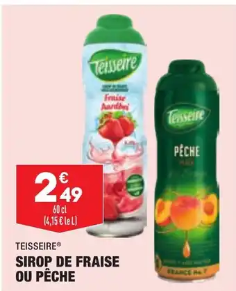 ALDI Teisseire Sirop de Fraise Ou Pêche offre