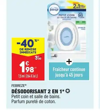 ALDI Febreze Désodorisant 2 En 1 offre