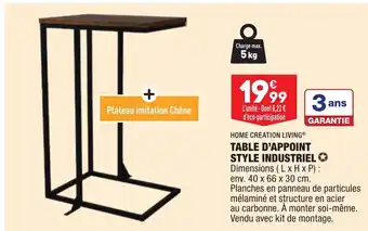 ALDI Table D'Appoint Style Industriel offre