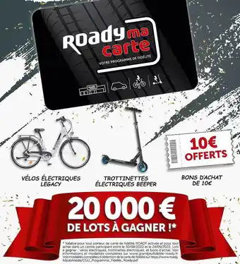 Vélos électriques legacy, trottinettes électriques beeper, bons d'achat de 10€