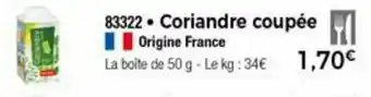 Thiriet Coriandre Coupée offre