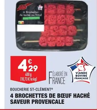 ALDI 4 Brochettes de bœuf Haché Saveur Provencale offre