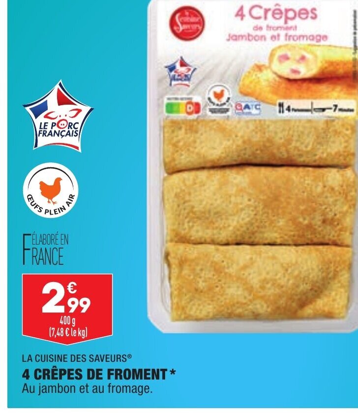 Promo 4 Crêpes de Froment chez ALDI