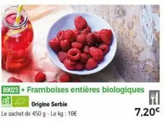 Thiriet Framboises Entières Biologiques offre