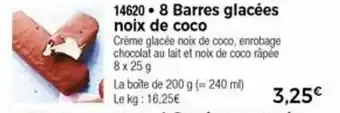 Thiriet 8 Barres Glacées Noix De Coco offre