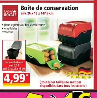 Norma Boite de Conservation offre