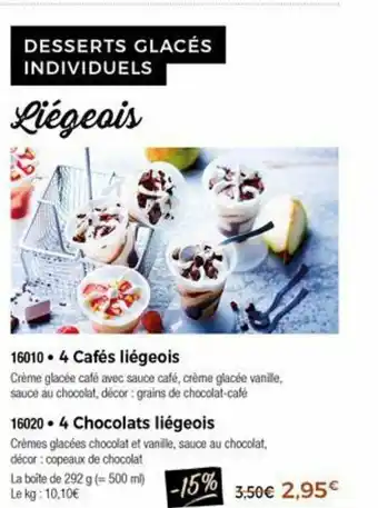 Thiriet Desserts Glaces Individuels Liégeois offre