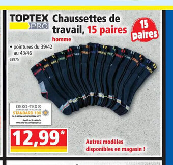 Norma Toptex Chaussettes de Travail 15 Paires offre