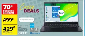 Carrefour Acer Ordinateur Portable Aspire 5 offre