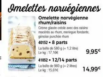 Omelette Norvégienne Rhum/Raisins