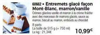 Thiriet Entremets Glacé Façon Mont-Blanc Marron/Vanille offre