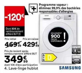 BUT Lave-linge hublot samsung offre
